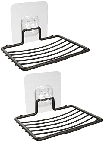 Laigoo 2Pcs Shower Soap Dish Stainless Steel Holder Black