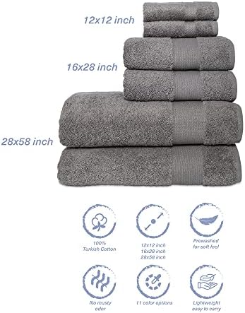 Hencely 6-Piece Bath Towel Set - Gray 1