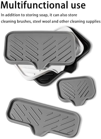 Silicone Soap Drainer with Drain Gray S