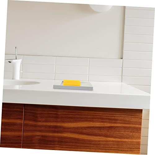 BRIGHTFUFU Gray Soap Holder for Bathroom and Kitchen Countertop