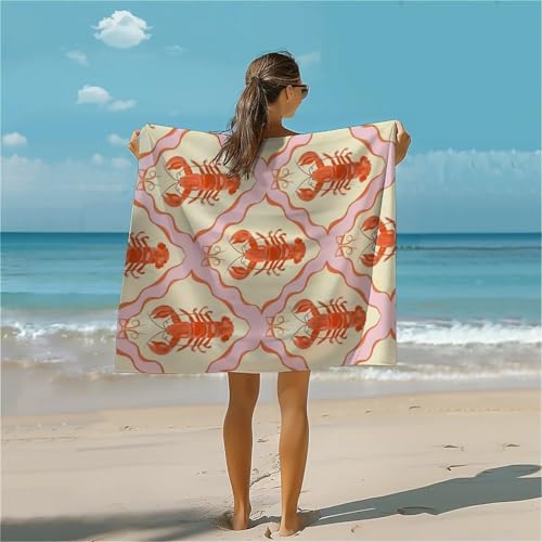 Lobster Fluffy Oversized Beach Towel 32x64 Inch