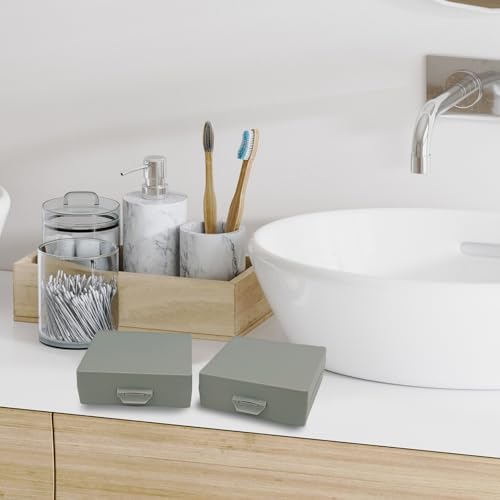 Elimeta Travel Soap Container Square 3x3x1 Inch Grey