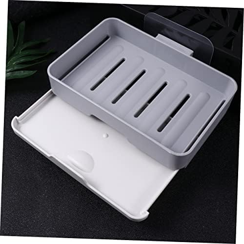 Beatifufu Wall-Mounted Soap Dish Draining Holder Sturdy Dark Grey