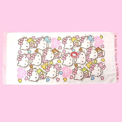 Kitty and Bear Face Towel Set - 2 Sets Pink Blue for Kids