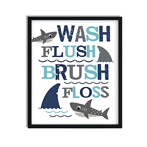 Shark Bathroom Art Print Boys Room Decor