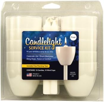 Candlelight Service Kit with 10 Frost Wind Drip Cups and 10 Unscented Candles