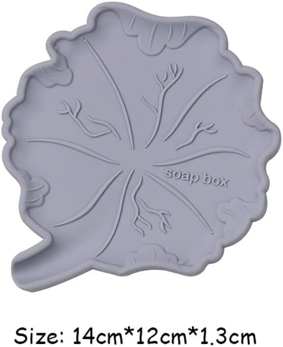 Creative Silicone Soap Holder Lotus Leaf Shape Non Slip Self Draining Light Grey