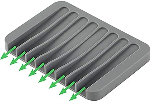 AKOAK Silicone Soap Dish Holder Self-Draining Gray