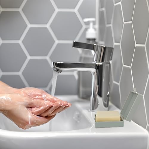 Elimeta Travel Soap Container Square 3x3x1 Inch Grey