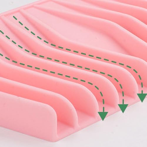 Flexible Silicone Soap Dish with Waterfall Drainage