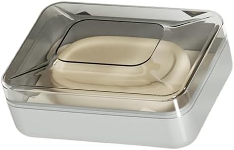 ZEXKENS PET Soap Dish with Drain Rack and Lid 1