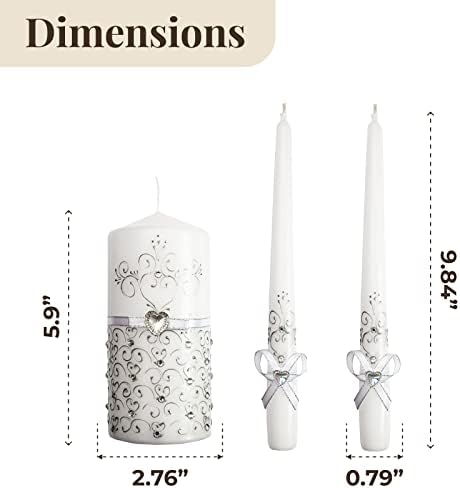 VABA Unity Candles 3 Pcs Wedding Ceremony Set