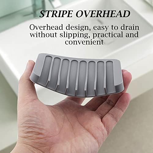 AKOAK Silicone Soap Dish Holder Self-Draining Gray