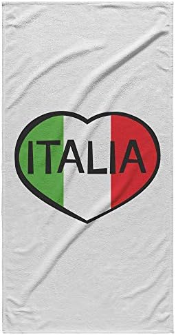 Large Microfiber Beach Towel with Italia Heart Design