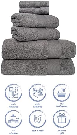 Hencely 6-Piece Bath Towel Set - Gray 1