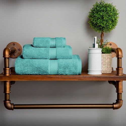 Superior Madison Turquoise Egyptian Cotton 3-Piece Towel Set