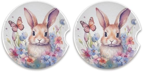Takiito Easter Bunny Car Cup Holder Coasters 2 Pack