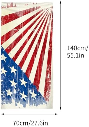 Aufmer American Flag Beach Towel - Lightweight Sandproof 27x55 Inch