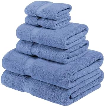 Superior Denim Blue Egyptian Cotton 6-Piece Towel Set