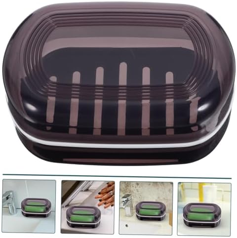 Alipis Portable Soap Holder with Lid Dual Drainage Travel Storage Box