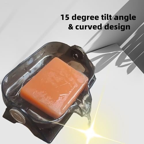 Self-Draining Plastic Soap Dish Holder for Sink and Shower
