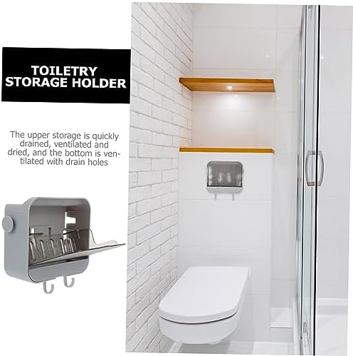 MAGICLULU 2 Hook Wall Mount Soap Dish for Bathroom and Kitchen