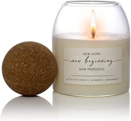 Anforsun House Warming Gift - 60 Hour Soy Candle with Lavender Scent