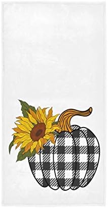 Tamniee Buffalo Plaid Towel with Sunflower Pattern