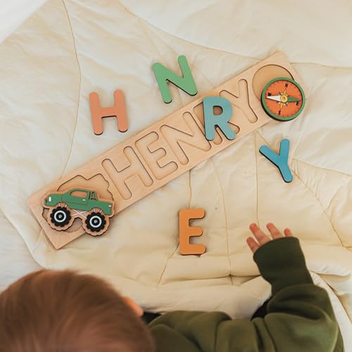 Personalized Wooden Name Puzzle with Pegs for Kids