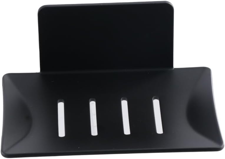 Pokinge Wall Mounted Soap Dish Black Aluminum Alloy Holder