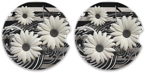 Takiito Flower Note Car Cup Holder Coasters 2 Pack