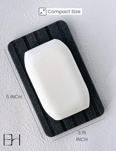 EXCHUES Diatomite Soap Dish with Silicone Feet Gray 1