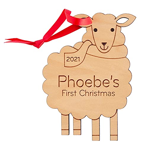 Graphic Spaces Personalized Babys First Christmas 2024 Wood Ornament 1