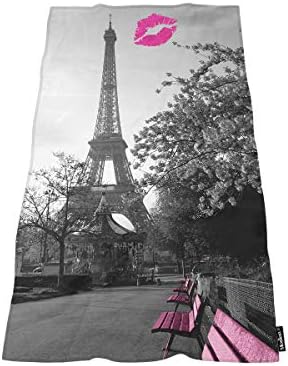 Moslion Comfy Bath Towels Eiffel Tower Decor 1