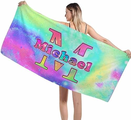 Artsadd Personalized Beach Towel with Initials