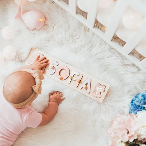 Personalized Wooden Name Puzzle with Pegs Montessori Toy