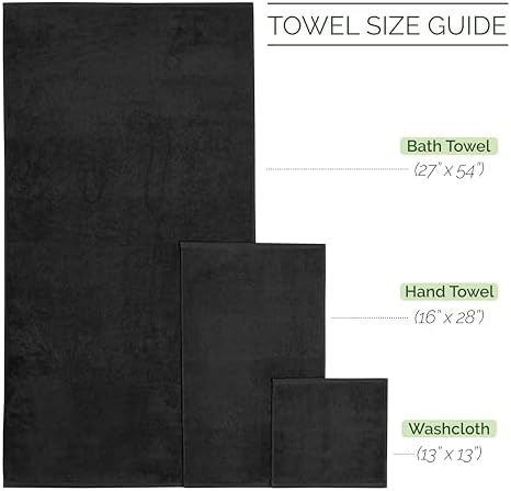 Elegant Comfort 6-Piece Turkish Cotton Towel Set - Black