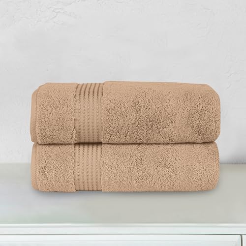 Elegant Comfort Premium Turkish Cotton 2 Pack Bath Towel Set - Taupe 1