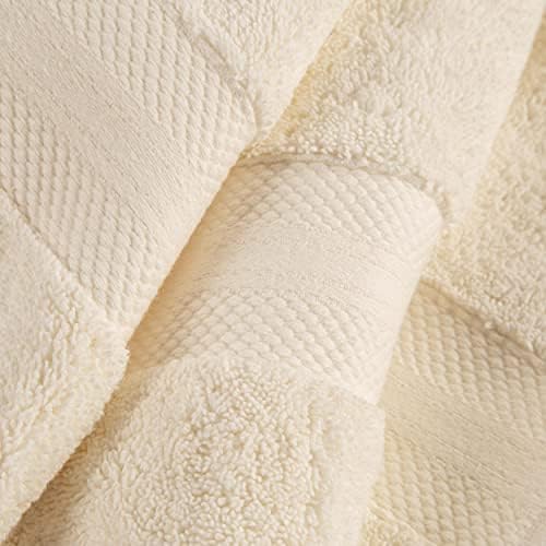 Superior Turkish Cotton 12-Piece Face Towel Set Ivory