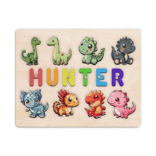 Personalized Wooden Dinosaur Puzzle Montessori Toy