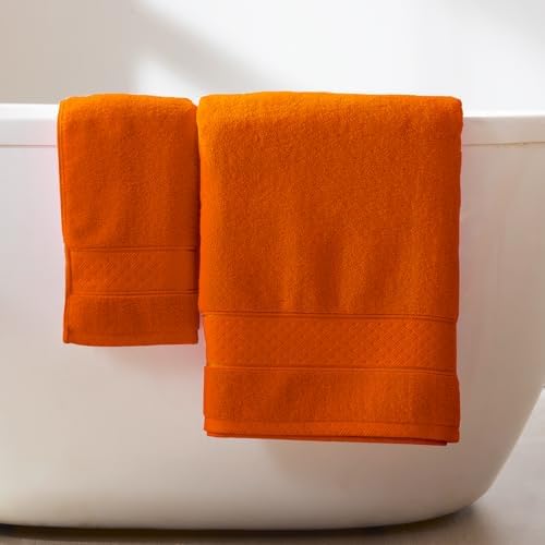 COZYART 6-Piece Orange Bath Towel Set