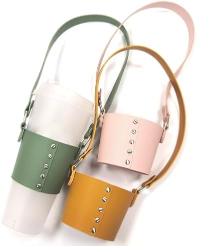 Wengjack Leather Coffee Sleeve Cup Holder Outdoor Portable