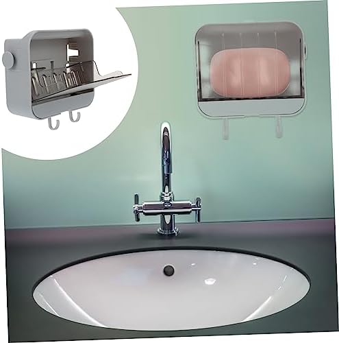 Convenient Storage Mounted Soap Dish With 2 Hooks Waterproof Ventilated Design