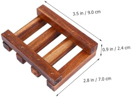 COOLHIYA Maple Wooden Soap Dish Holder for Bathroom Kitchen and Shower