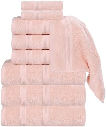Superior 9-Piece Cotton Towel Set in Peach 1