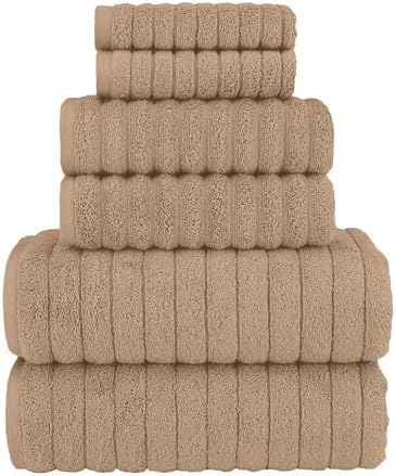 Elegant Comfort 6-Piece Turkish Cotton Towel Set Taupe