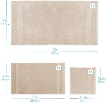 Hearth Harbor Beige Cream Bath Towel Set of 6
