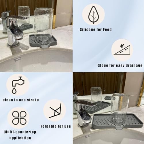 3 Pcs Silicone Soap Dish Set for Bathroom Kitchen Sink