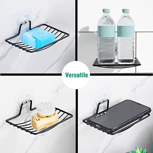 Laigoo 2Pcs Shower Soap Dish Stainless Steel Holder Black
