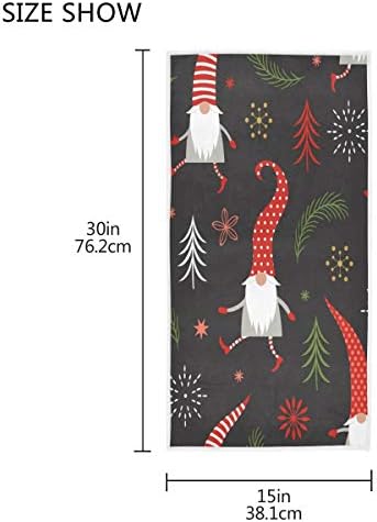 Exnundod Cute Christmas Gnomes Red Hats Hand Towel 1